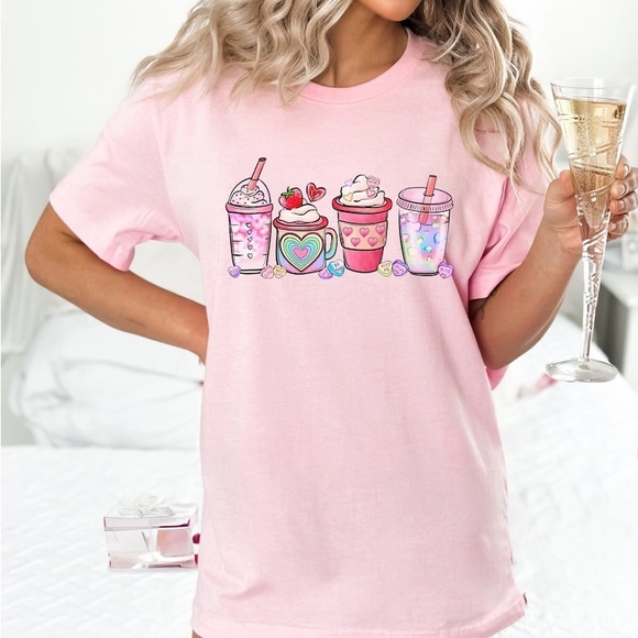 Coffee Lover Embellished Valentine’s T-Shirt - Picture 1 of 4
